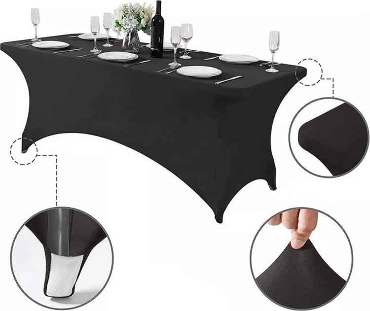 Greenblue elastische Tischdecke Catering-Tischdecke schwarz, 180 x 75 x 75 cm, Spandex, GB372
