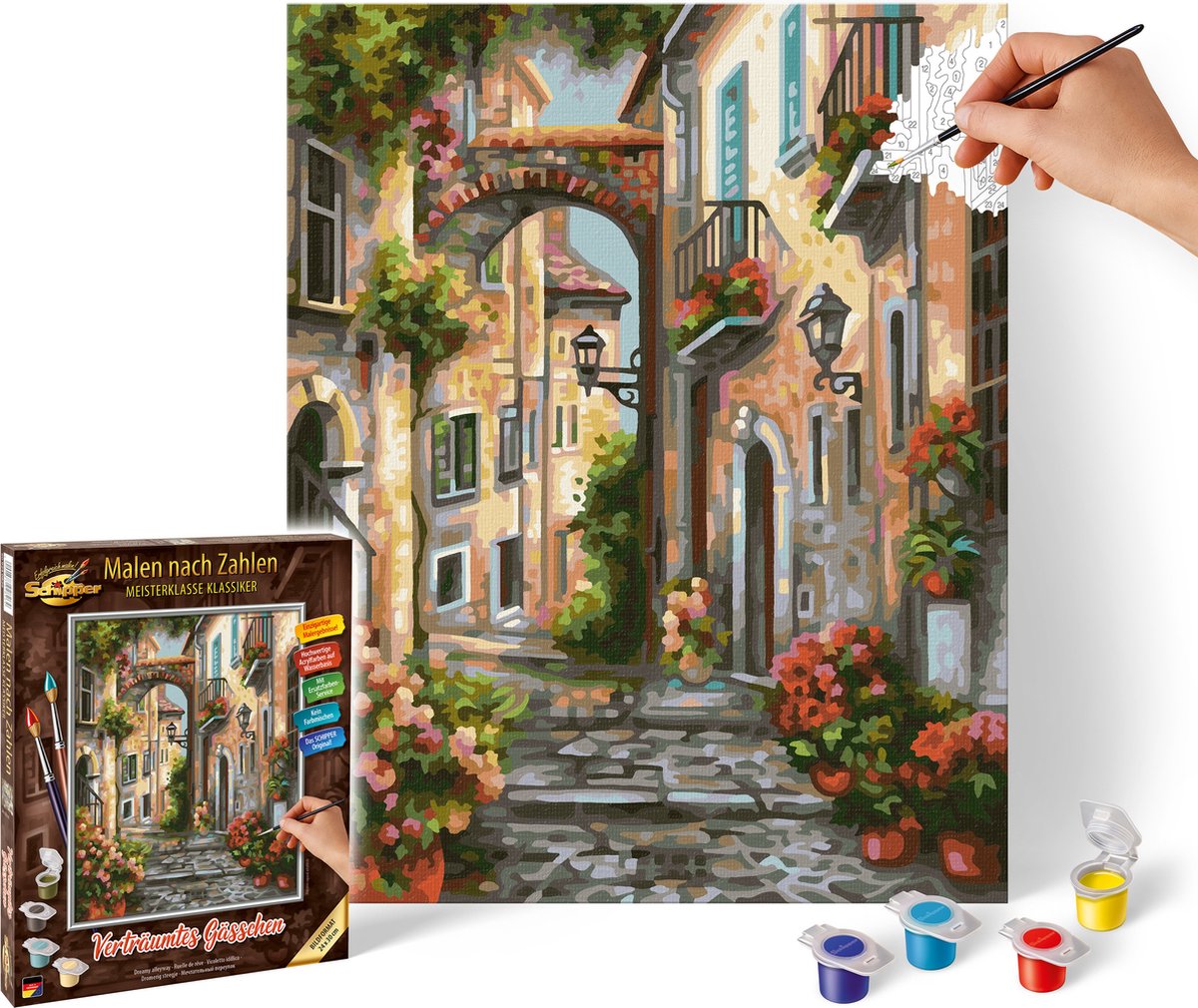 Skipper Malen nach Zahlen – verträumte Gasse – Hobbypaket