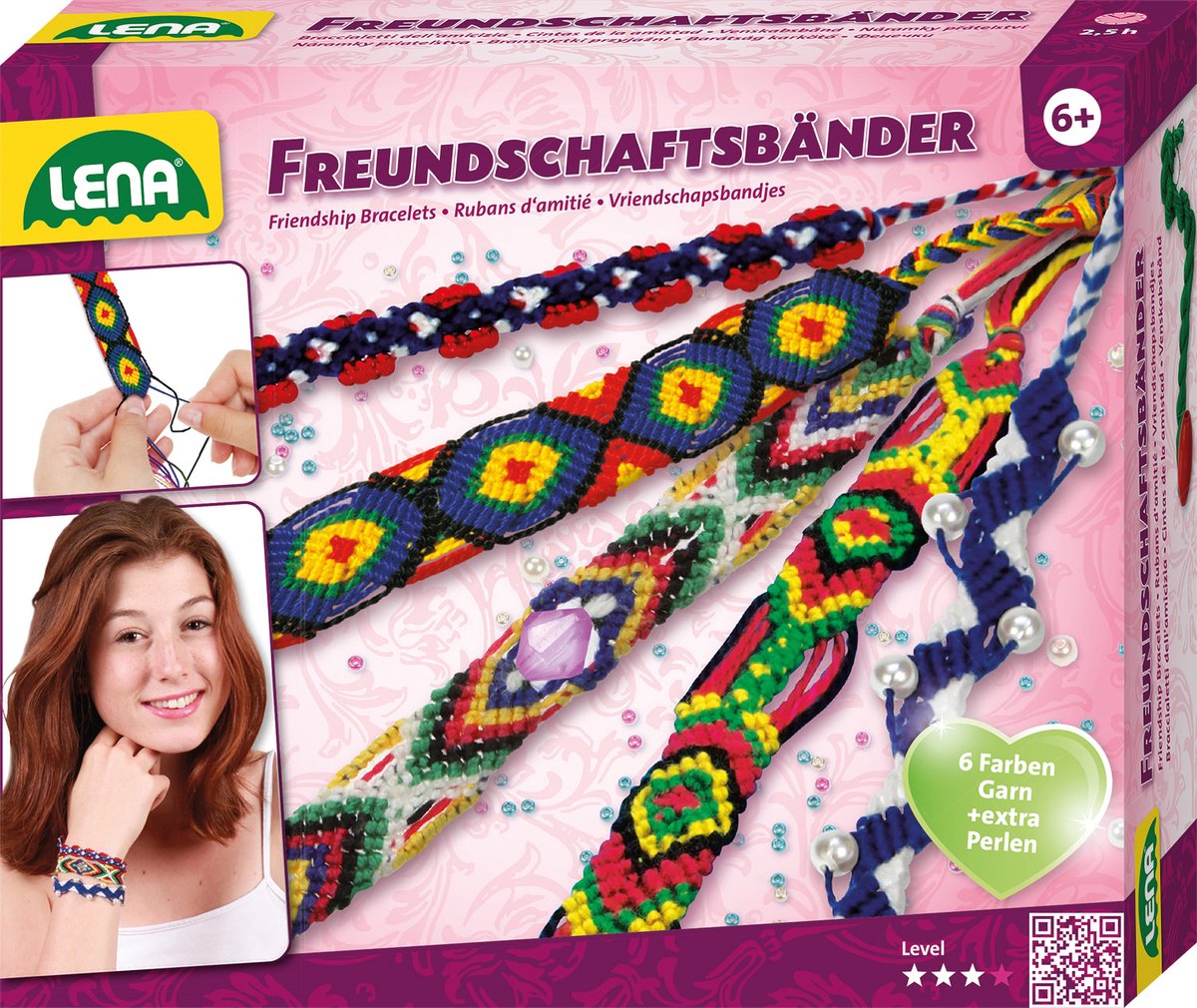 Lena Freundschaftsarmbänder Mädchen Wolle 7-teilig selber machen