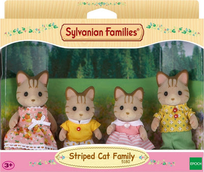 Sylvanian Family 5180 Gestreifte Katzenfamilie – samtweiche Spielfiguren