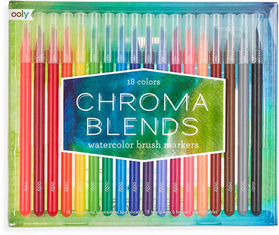 Ooly – Chroma-Mischungen – Aquarell-Pinselmarker – Aquarell-Set mit 18 Farbmarkern
