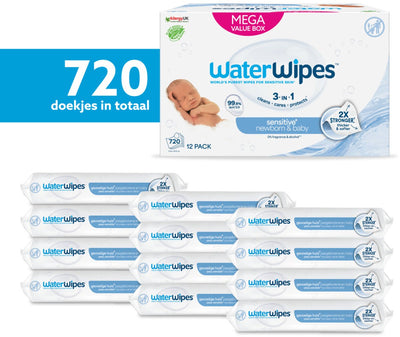 Waterwipes Babyfeuchttücher Bio – 12 x 60 Stück – 720 Tücher