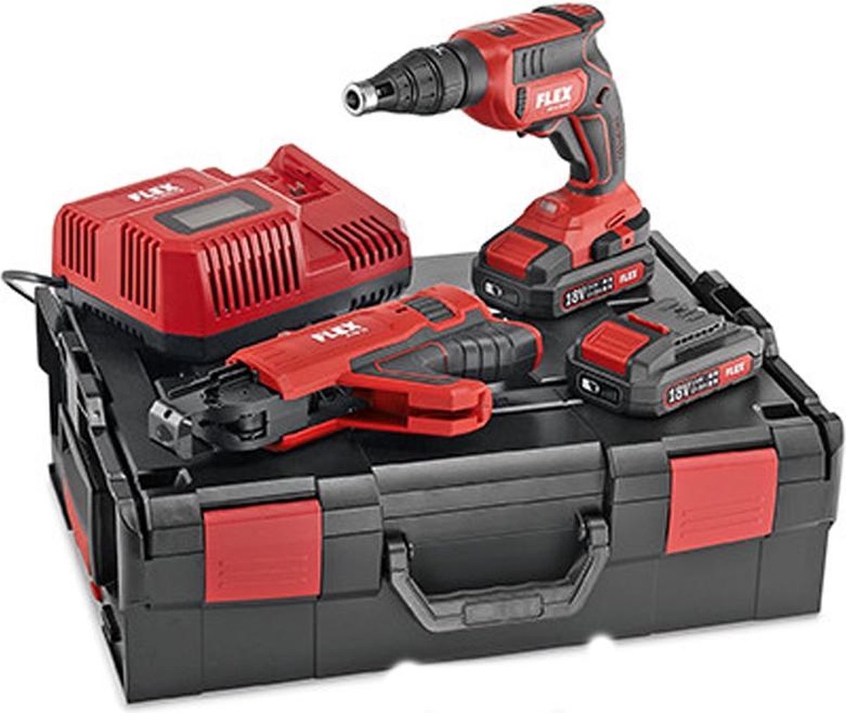 Flex DW 45 18,0-EC M 2,5 18V Li-Ion Akku Gips-Schraubendreher-Set (2x 2,5Ah) inkl. Aufsatz in L-Boxx - bürstenlos