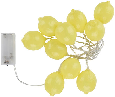 Arti casa Zitronen-Lichterkette 2 m – Lichterkette 10 LED warmweiß – batteriebetriebene Lichterkette 2x AA – Lichterkette für den Innenbereich – dekorative Beleuchtung