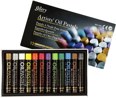 Gallery Ölpastell, L: 7 cm, Stärke 11 mm, Metallicfarben, 12 Stück 1 Box