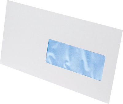 Galerieumschlag weiß 114x229 Streifenfenster rechts 80 Gramm 500 Stück