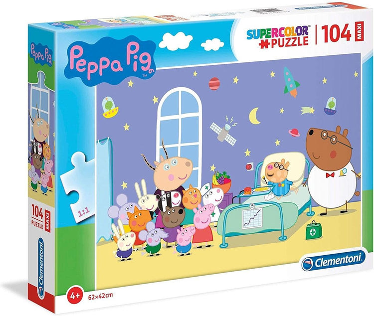 Clementoni - Puzzle 104 Teile Maxi Peppa Pig, Kinderpuzzle, 6-8 Jahre, 23735