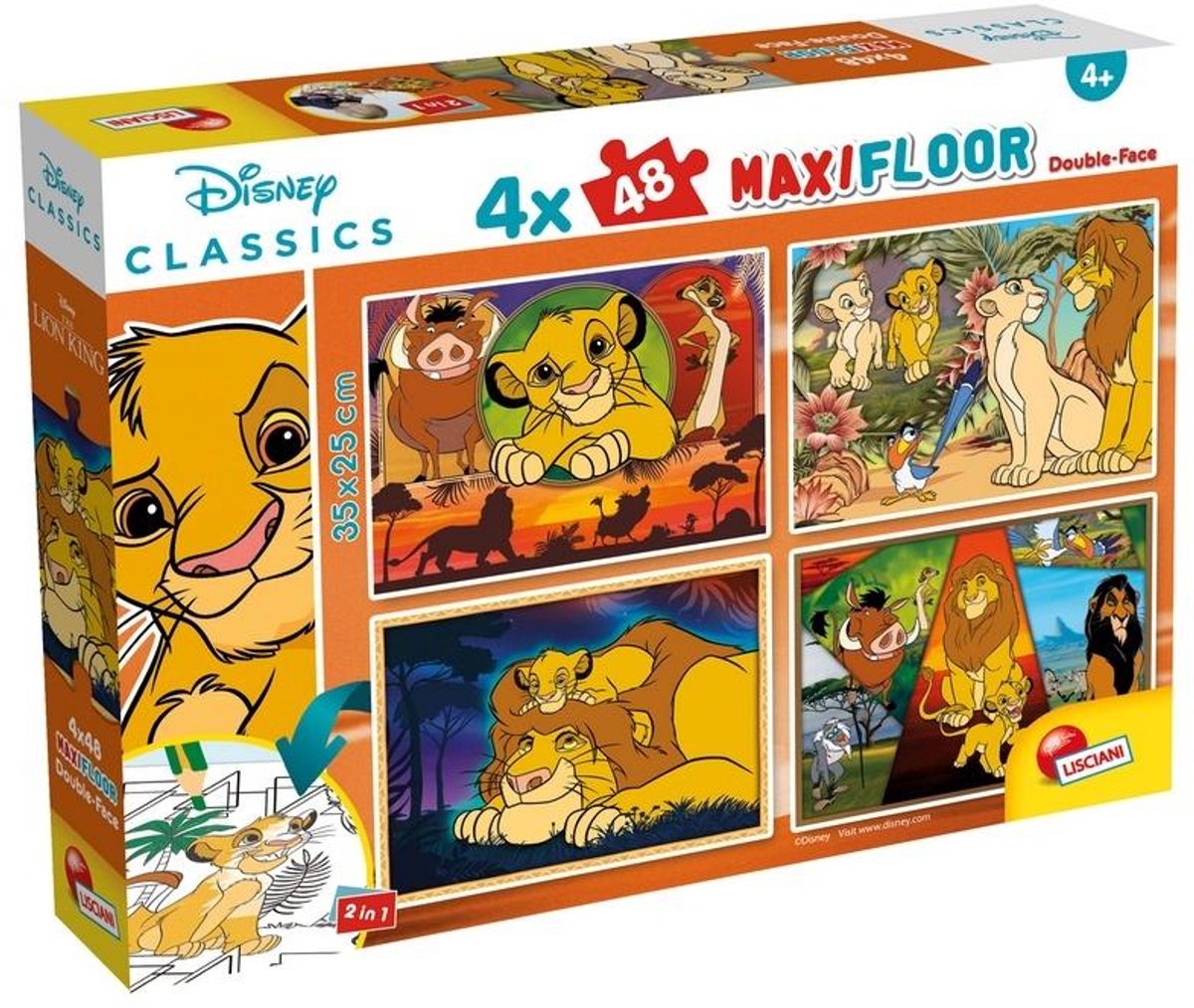 Lisciani Disney Puzzle Maxifloor 4 x 48 König der Löwen