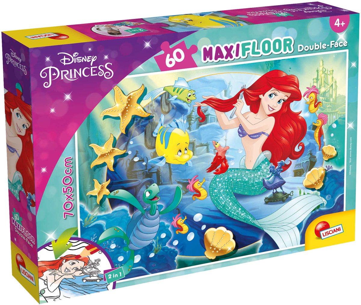 Lisciani Disney Puzzle DF Maxi Floor 60 Kleine Meerjungfrau