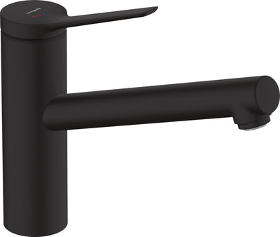 Hansgrohe Zesis M33 – Küchenmischbatterie – Einhebelsteuerung – Kaltstart-Energieeinsparung – Ecosmart-Wassereinsparung – 150 mm Größe – 1 Strahlfunktion – Mattschwarz