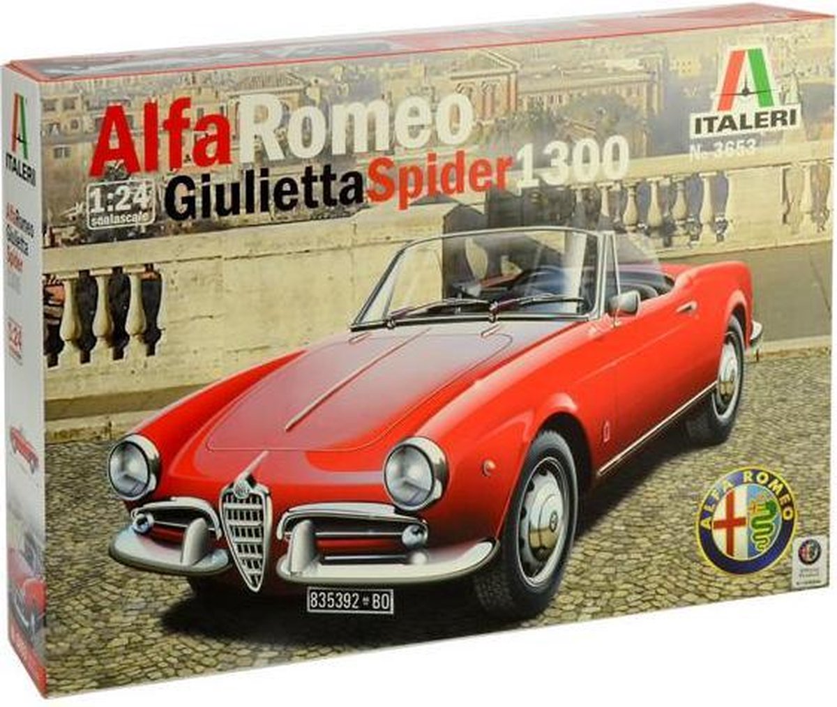 Italeri Modellbausatz Militärfahrzeuge – 3653 Alfa Romeo Giulietta Spider 1300 Kunststoff – 1:24 – Modellbau