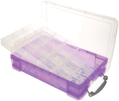 Wirklich nützliche Box 4 Liter mit 2 Trennwänden transparent lila