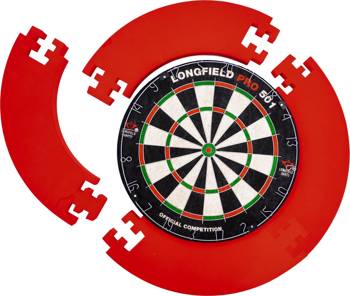 Engelhart Longfield Darts - Einfassung in 4 Teilen - Rot