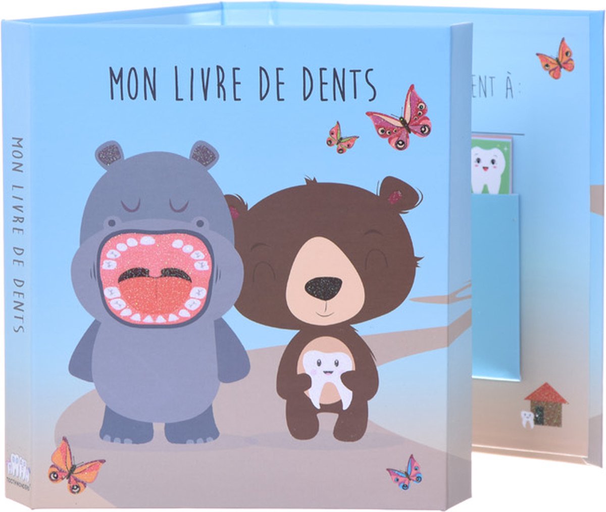 Toothwonders – L'hippo et l'ours – Buch der Sammlung von Zähnen mit magnetischer Fermeture