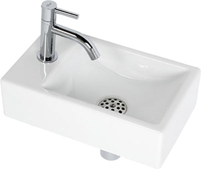 Plieger Austin Springbrunnen-Set – WC-Springbrunnen-Set – Springbrunnen-Set links – Keramik – inkl. Wasserhahnsiphon – weiß