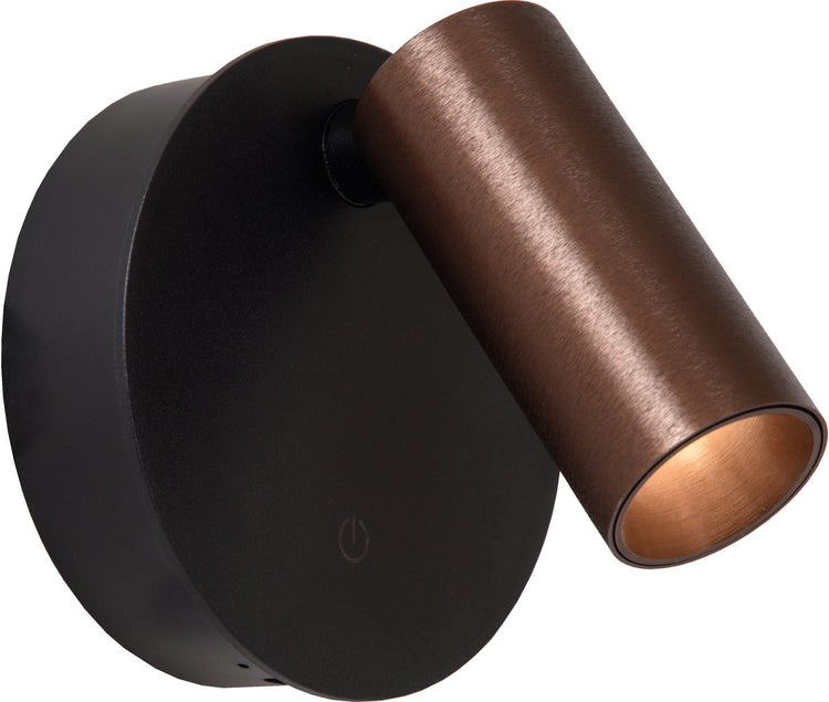 Lucide toni - wiederaufladbare Wandstrahler-Wandleuchte - Akkupack - ø 8,1 cm - LED dimmbar - CCT - 1x2w 2700k 4000k - magnetisch - Kaffee