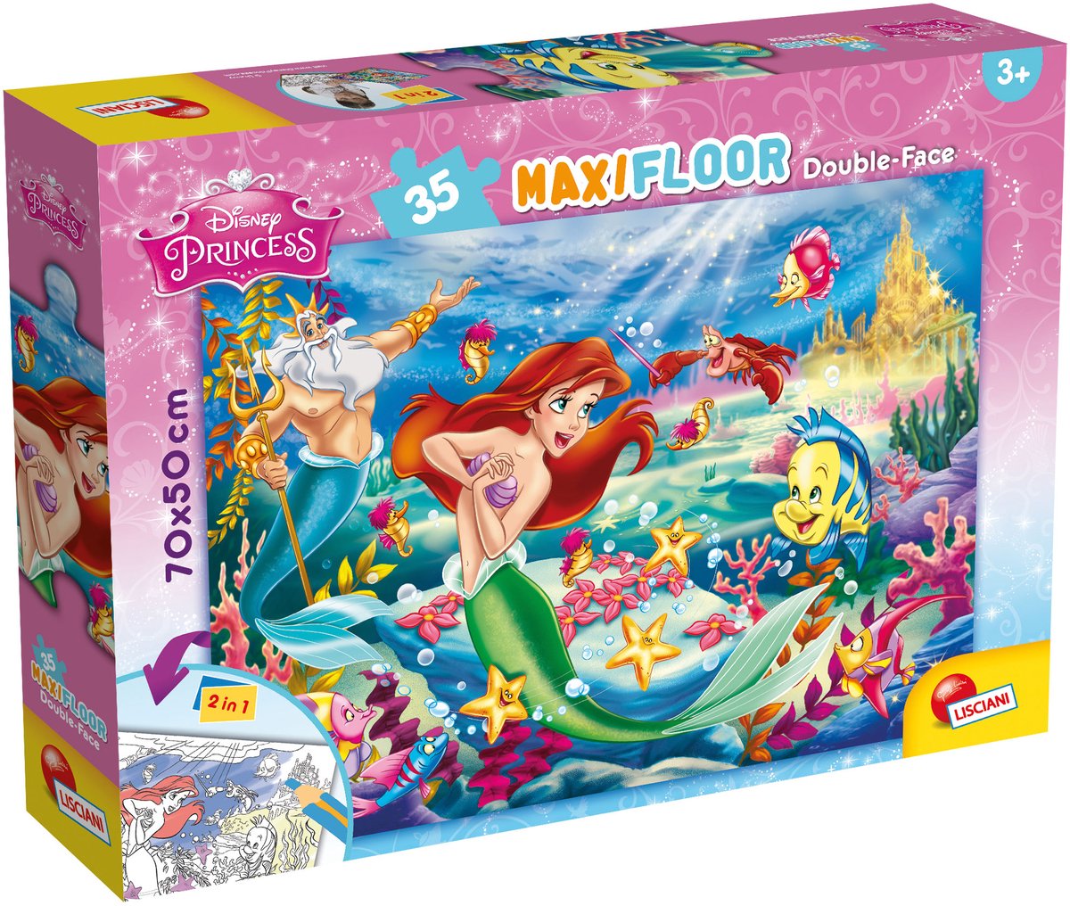 Lisciani Disney Puzzle DF Maxi Etage 35 Die kleine Meerjungfrau