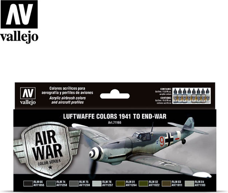 Markenlos ohne Marke Vallejo val71166 – Modellluft – Luftwaffenfarben 1941–1945, 8 x 17 ml
