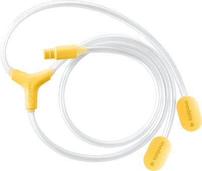 Freihändiger Schlauch von Medela – geeignet für doppelseitige Pumpen – Freestyle- und Swing-Maxi-Milchpumpen – speziell entwickelter Y-Schlauch für die freihändigen Auffangbecher.