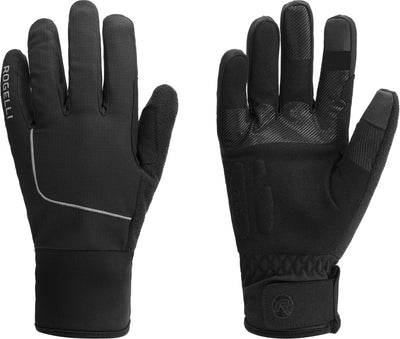 Rogelli Essential Winter-Fahrradhandschuhe Herren – winddicht wasserdicht – Touchscreen – Schwarz – Größe L