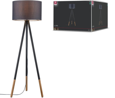 Paulmann Neordic Stehleuchte Rurik E27 max. 20 W grau, Holztextil, Metall, Holz