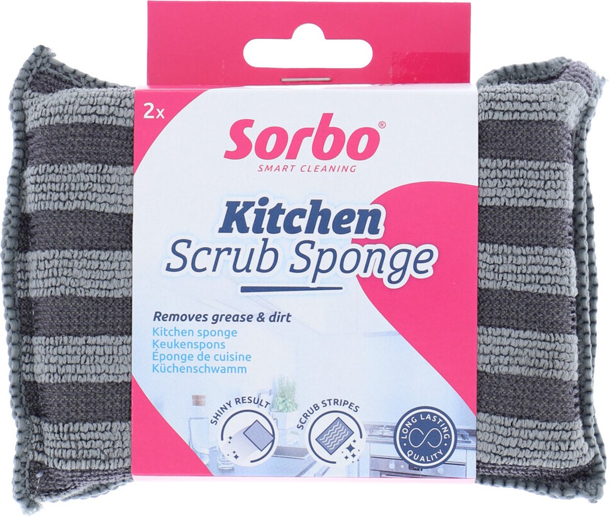 Sorbo Mikrofaserschwamm Home Decor 2 Stück – doppelseitig – Reinigungsschwamm