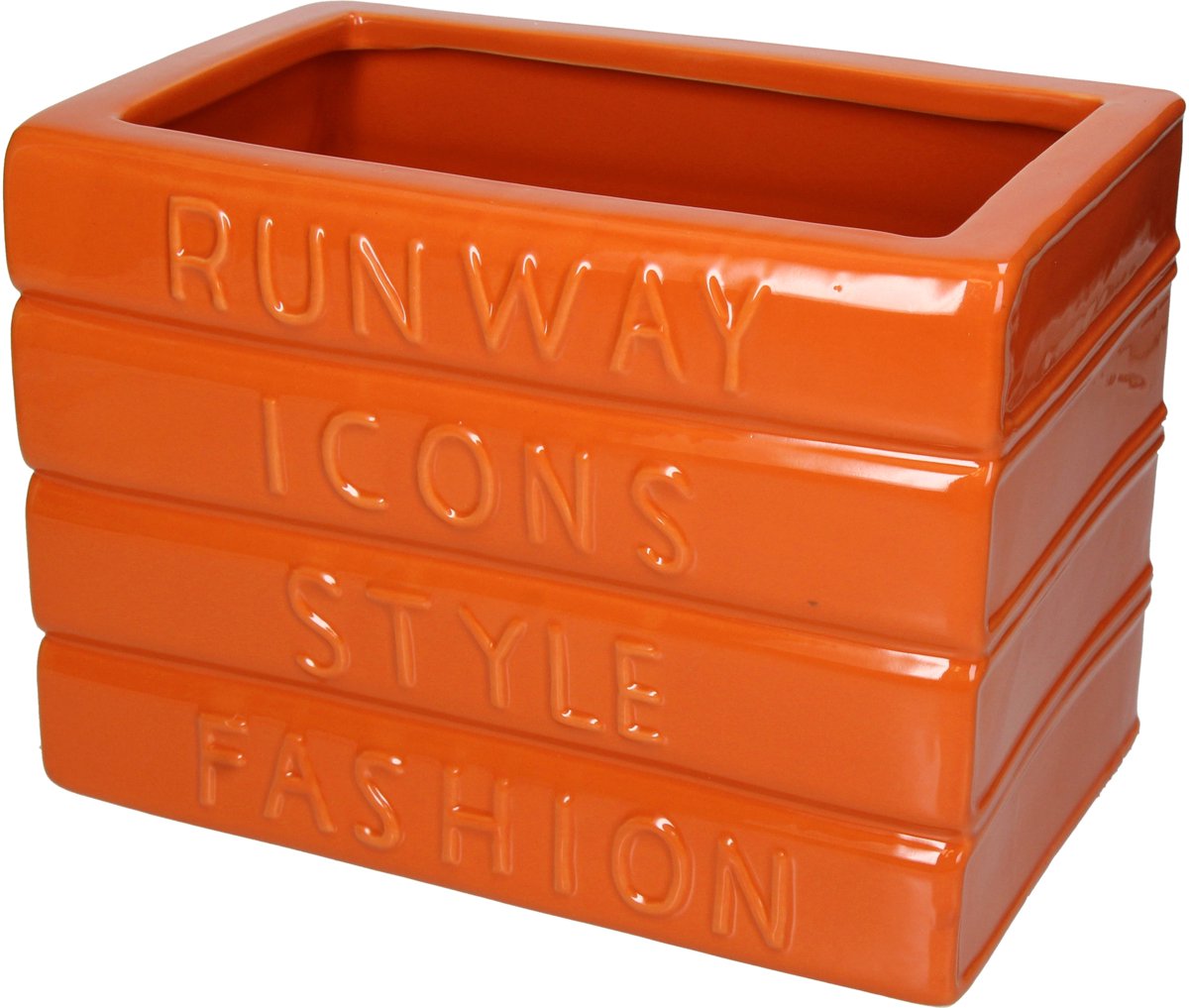 HD-Kollektion Blumentopfbücher, feines Steingut, orange, 25,3 x 16 x 18 cm