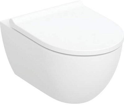 Geberit Acanto Wand-WC-Set – Tiefspüler – Turboflush 36 x 53 cm – WC-Sitz – Absenkautomatik – Schnellverschluss – weiß