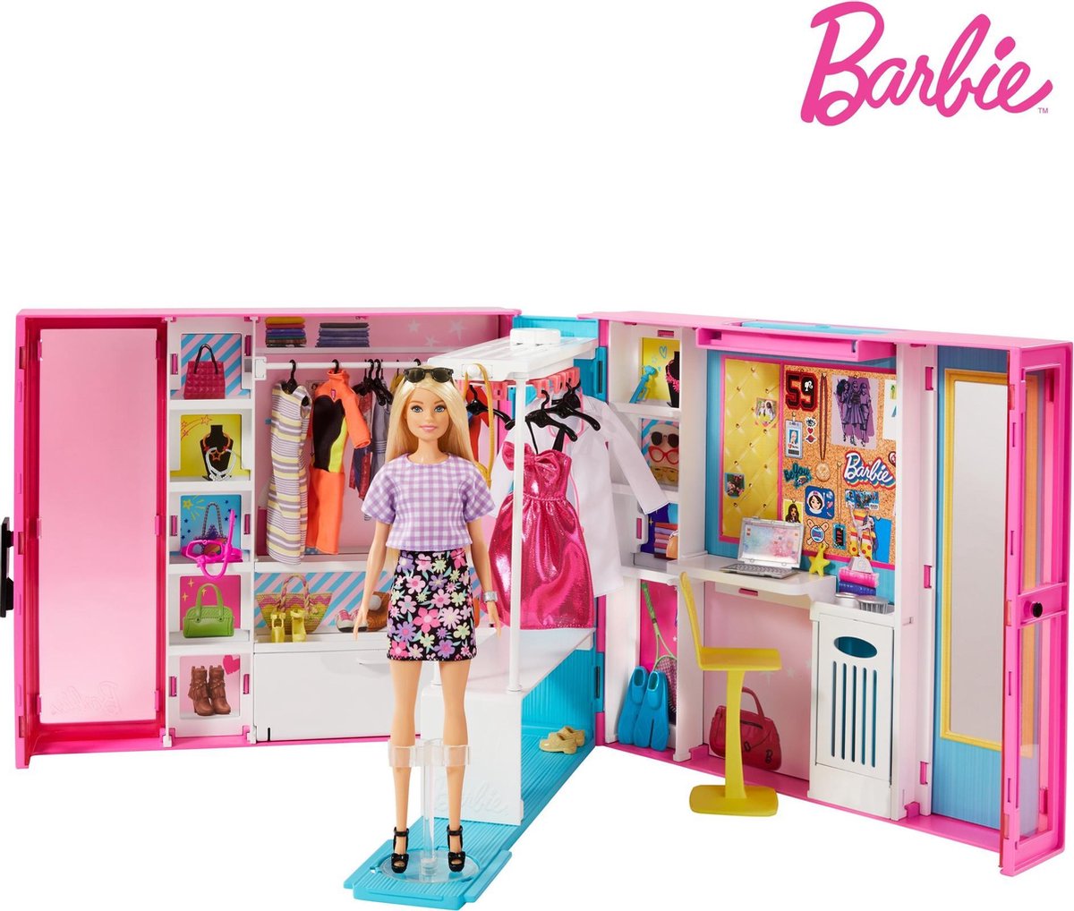 Barbie-Traumgarderobe mit Puppe – Puppenset