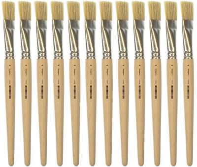 Kangaro Lyonse Pinsel – Größe 20 – kurzes, unlackiertes Holz – Schachtel mit 12 Stück – k-840320