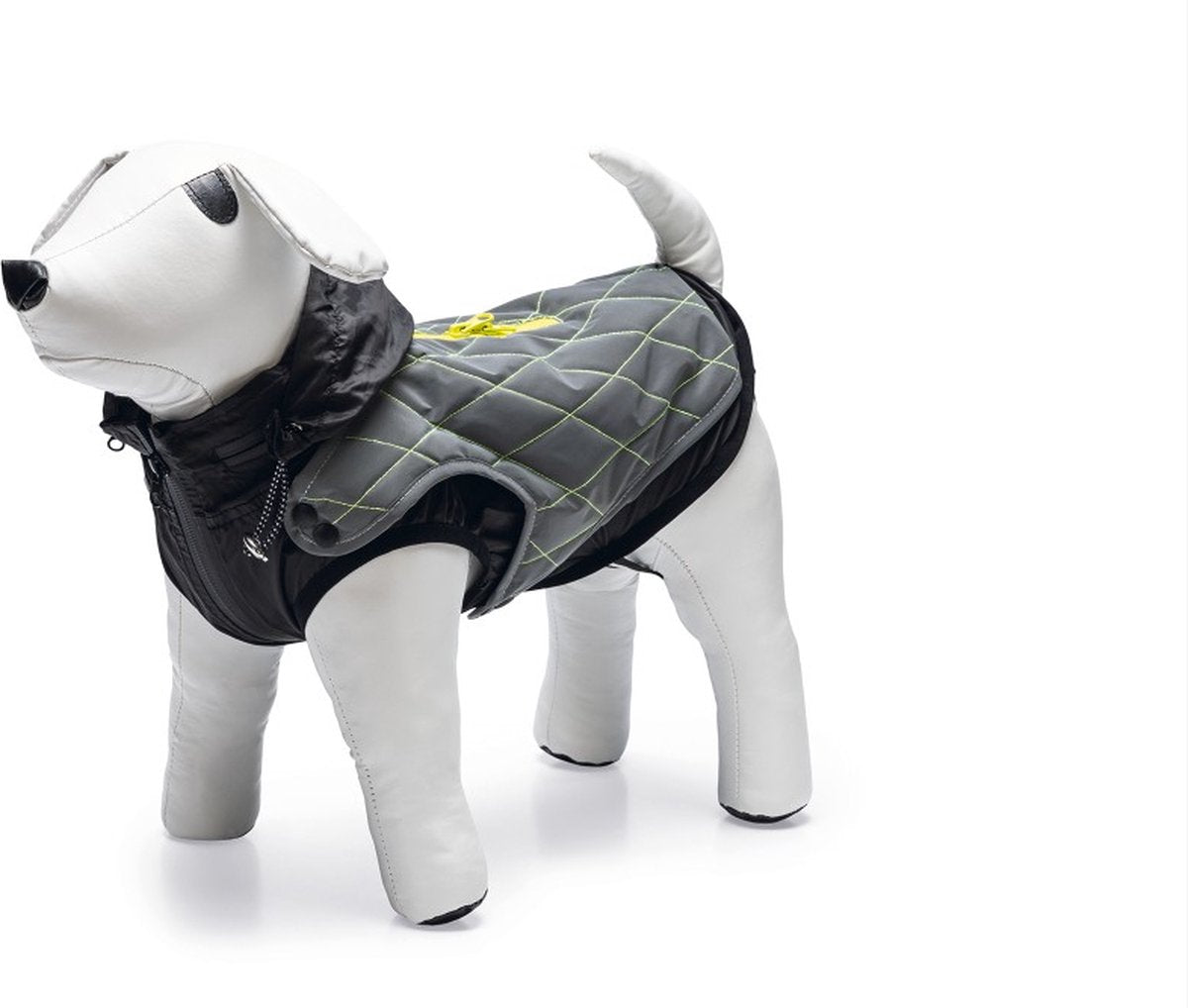 Beeztees Safety Gear Allia – Hundemantel – reflektierend – Grau – 62 cm – mit Kapuze 2-in-1-Mantel