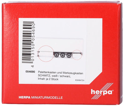 Herpa Schmitz Palettenbox-Lagerbehälter, weiß schwarz (2 Stk.)