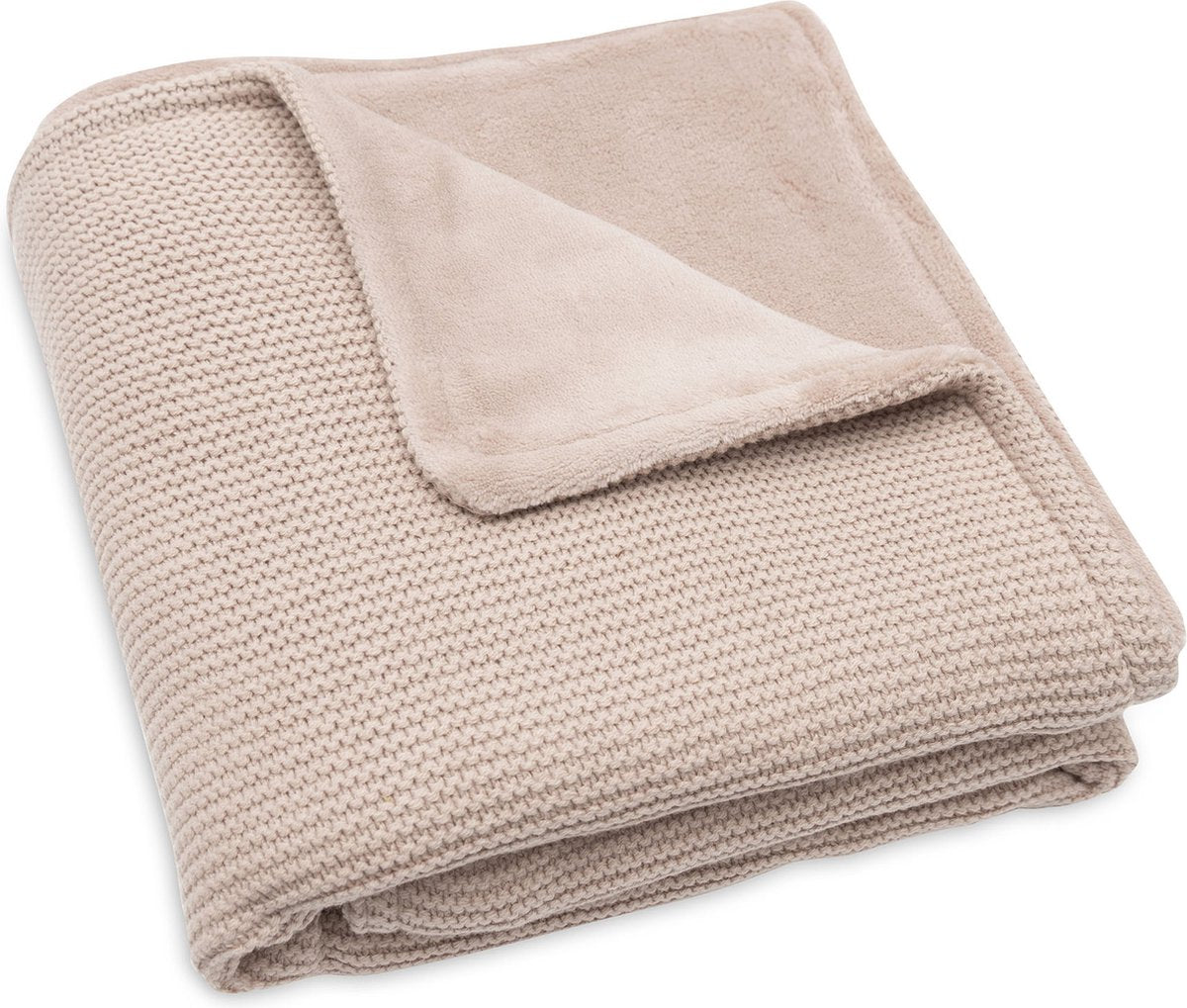Jollein – Kinderbettdecke 75 x 100 cm – Kinderbettdecke, Kinderbettdecke, Babydecke – Basic-Strick – Basic-Strick – Wildrosen-Fleece