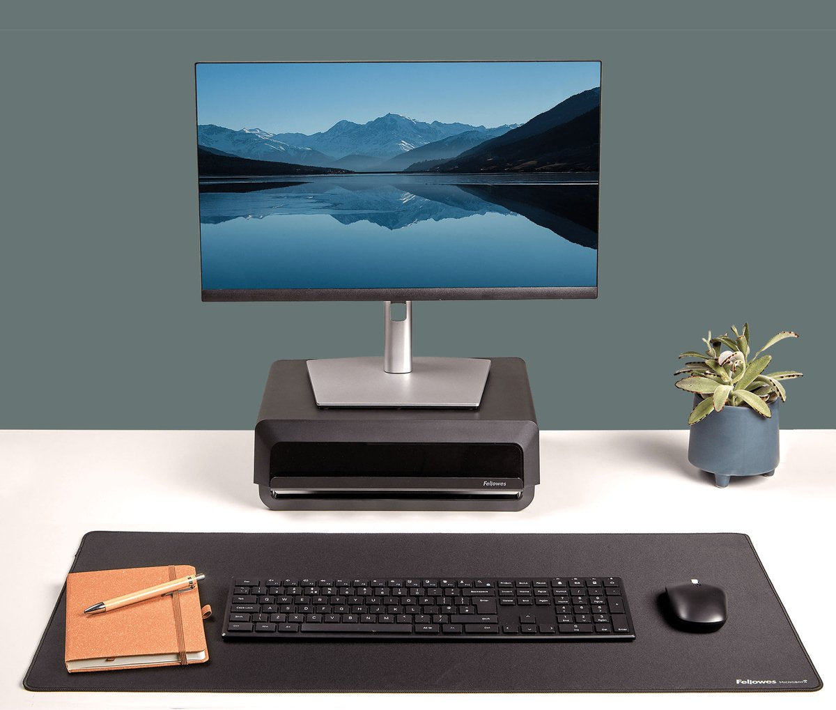 Fellowes Breyta™ Schreibtischunterlage – XL-Schreibtischunterlage – antibakteriell – 83 % recycelt – rutschfest – Schwarz