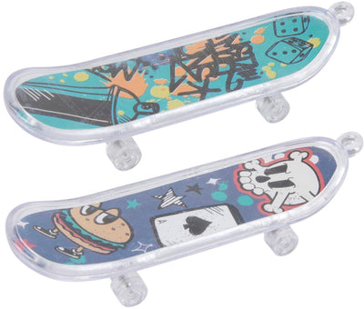 Eddy Toys Finger-Skateboard-Set 2-teilig – Finger-Skateboard mit Aufdrucken – Mini-Skateboard-Spielzeug für Kinder – Fingerboard-Set mit coolen Designs – Kunststoff – 9,5 cm