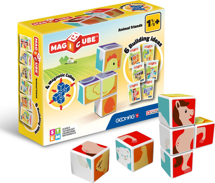 Geomag Magicube Tierfreunde – magnetische Bausteine – 4-teilig – ab 2 Jahren