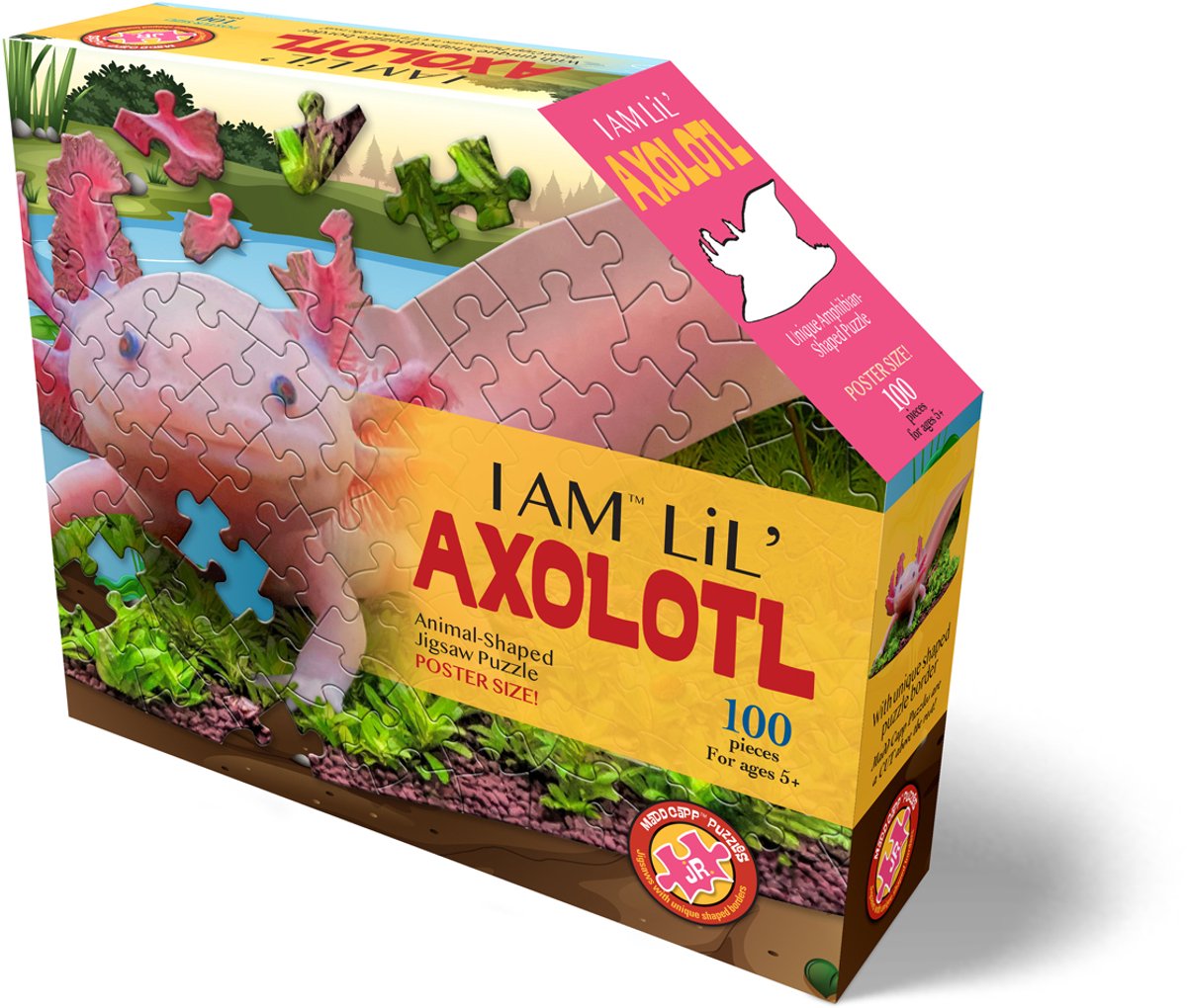 Mad capp Puzzle Axolotl Tierpuzzle 100 Teile Karton.