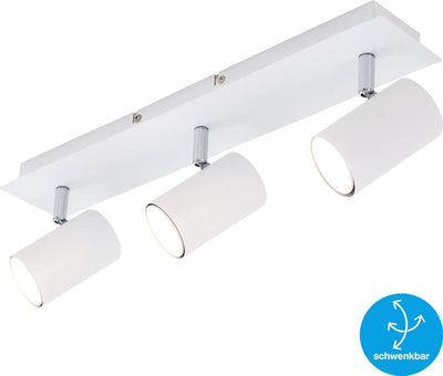 Briloner run - Deckenstrahler - Aufbaustrahler mit 3 Flammen - drehbar - Deckenlampe - GU10 - max. 40 Watt - weiß