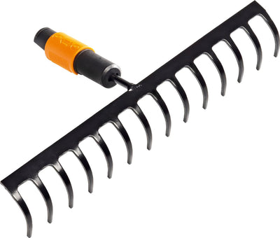 Fiskars Quikfit™ Rechen – Gartenrechen – Aufsatz – 14 Zähne aus Kohlenstoffstahl – 20,5 cm