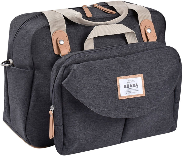 Béaba Geneva II Wickeltasche – Wickeltasche – 23 l – inklusive Kühlfach für Wickelauflage – Grau – Dunkelgrau meliert
