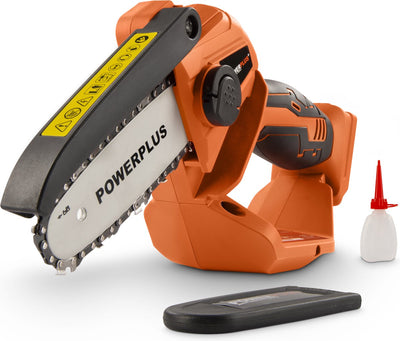 Powerplus Dual Power Akku-Kettensäge powdpg7572 – 20 V Akku-Astsäge, ohne Akku und Ladegerät, 10 cm Sägeblatt mit 14 Zähnen, Gartengeräte
