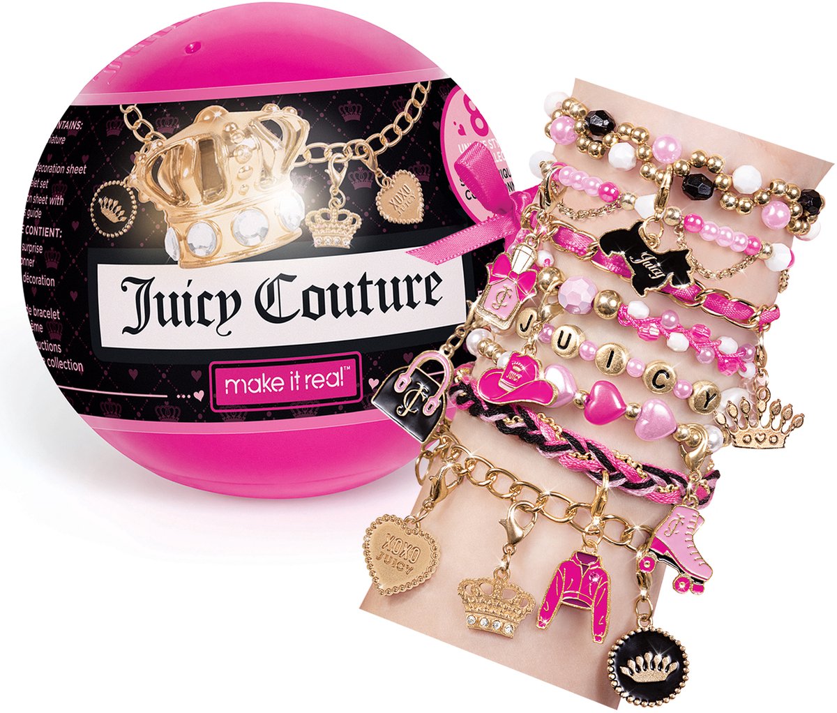 Machen Sie es wahr – Juicy Couture DIY-Armbänder-Charms-Überraschungskapsel