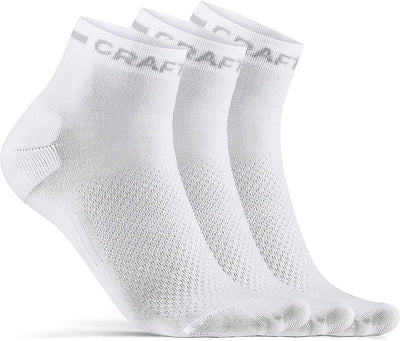 Craft Radsocken Sommer Unisex Weiß – Core Dry Mid Socke 3er-Pack Weiß-34 36