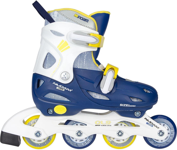Nijdam Inline-Skates – verstellbar – Hardboot – blau – Größe 27–30