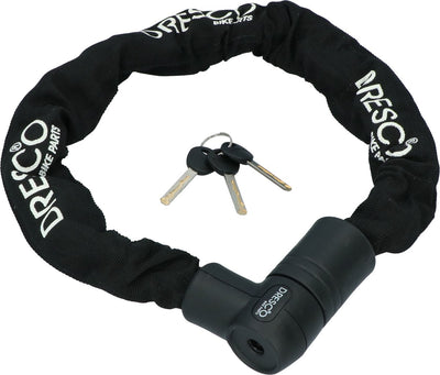 Dresco Kettenschloss Art 4 – Art 4 für Versicherungen zugelassen – Rollerschloss – Motorradschloss – Fahrradschloss – 90 cm lang – 10,5 mm Durchmesser – Schwarz