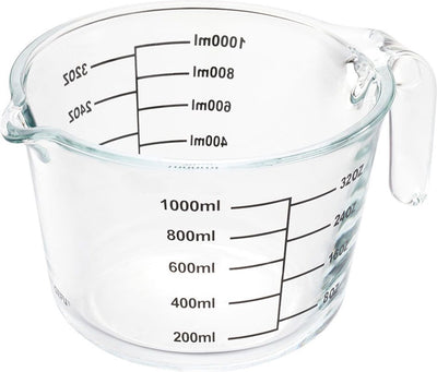 Gefu Dimenso Messbecher – 1000 ml – Borosilikatglas – mikrowellengeeignet – spülmaschinenfest – transparent