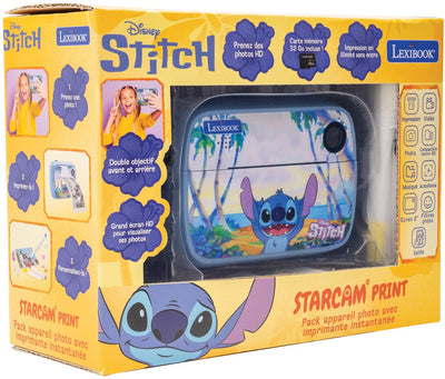 Lexibook Disney Stitch Starcam® Print, Kamerapaket mit Sofortdrucker, SD-Karte und Fotopersonalisierungsset