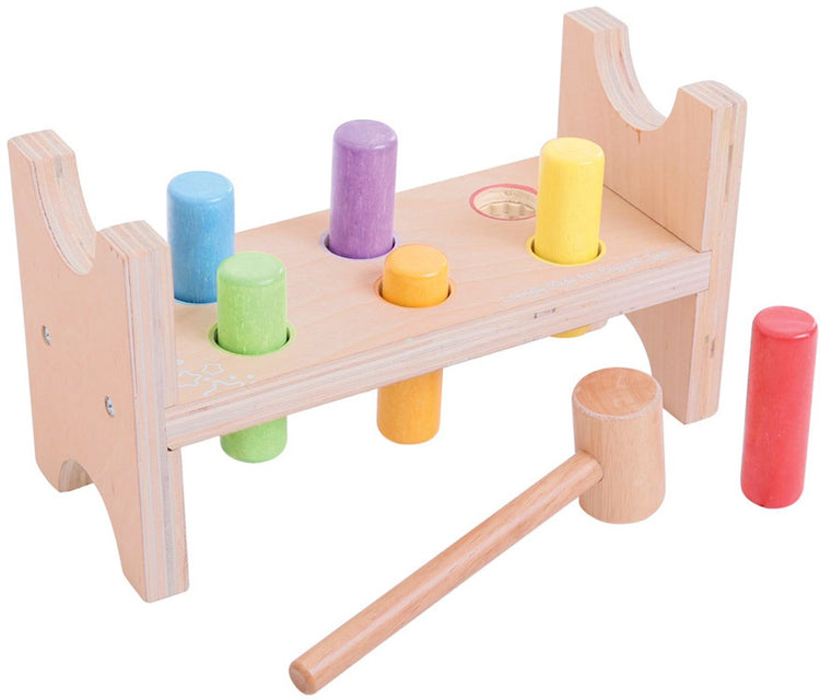 Bigjigs Spielzeughammerbank Kinder – grünes Spielzeug