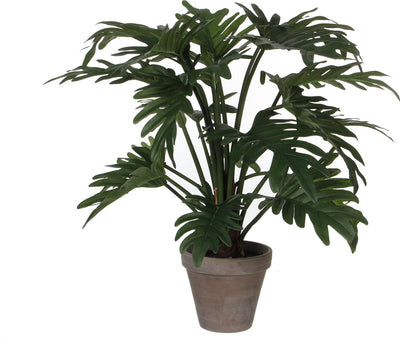 Glimmerdekorationen Glimmerdekoration Kunstpflanze Philodendron – grün – H50 und D60 cm – Zimmerbüropflanzen