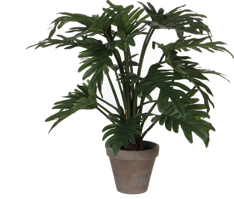 Glimmerdekorationen Glimmerdekoration Kunstpflanze Philodendron – grün – H50 und D60 cm – Zimmerbüropflanzen